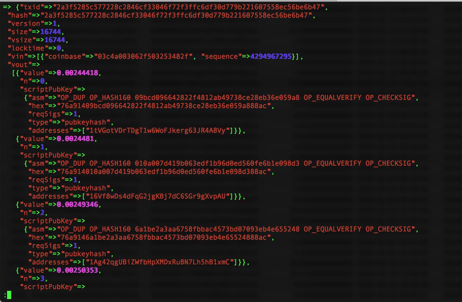 converting bitcoin blockchain to sql